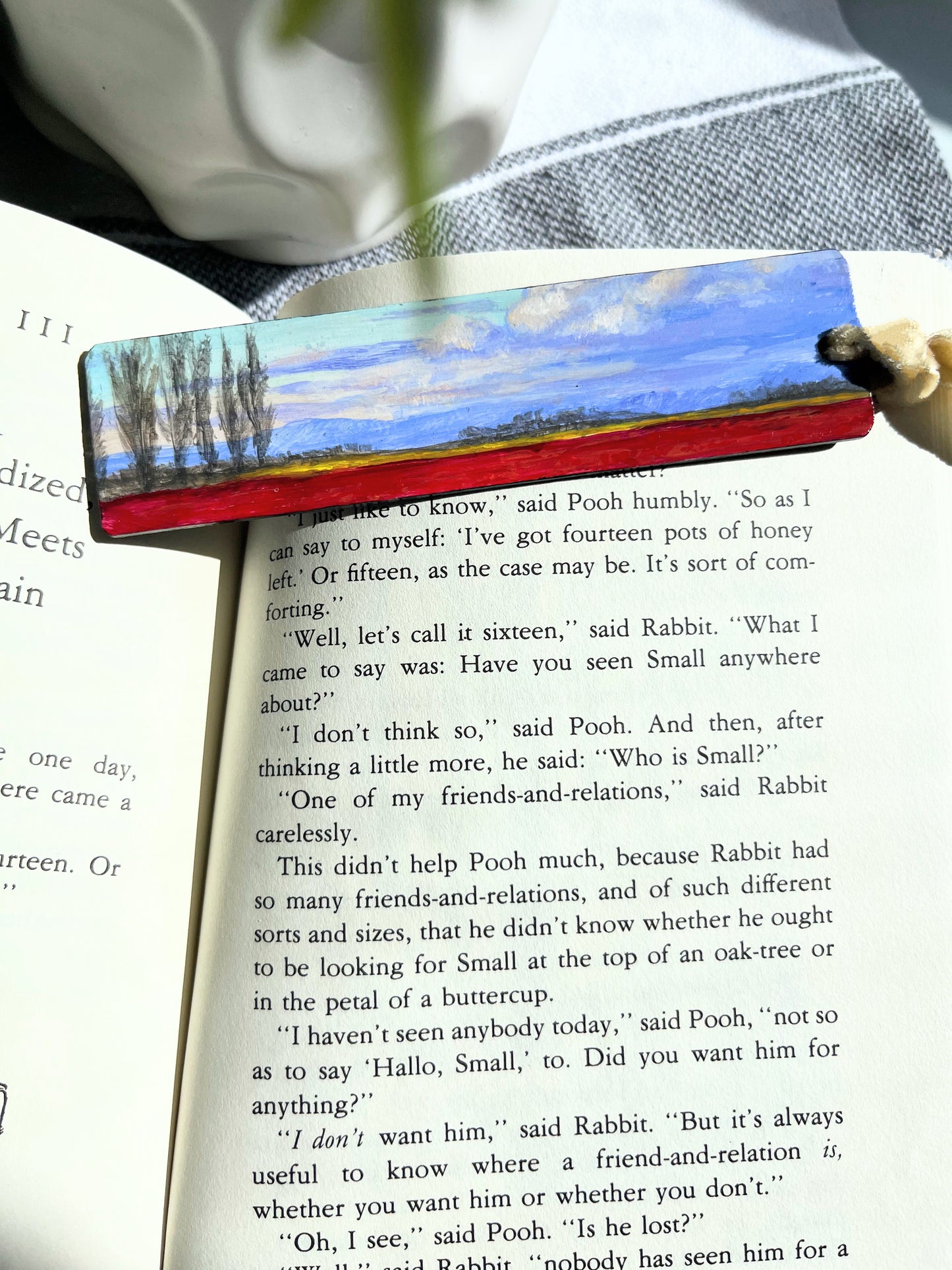 ‘A Field of Crimson” Hand painted Bookmark