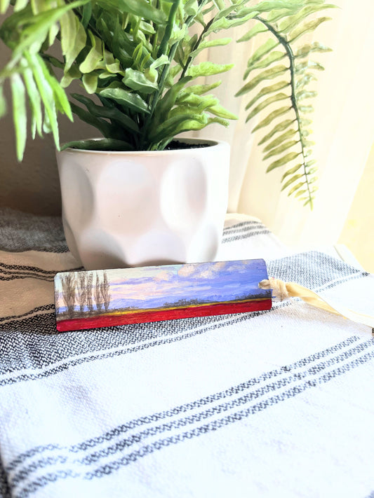 ‘A Field of Crimson” Hand painted Bookmark