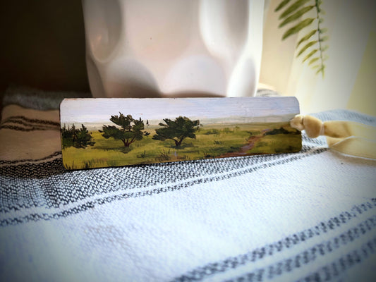 “Trees and Fields” Hand painted Bookmark