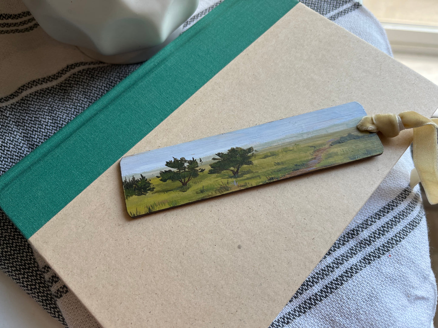 “Trees and Fields” Hand painted Bookmark