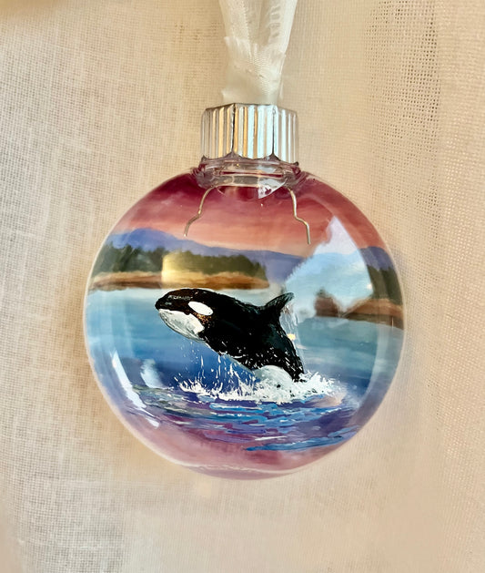 Orca Ornament Sunset