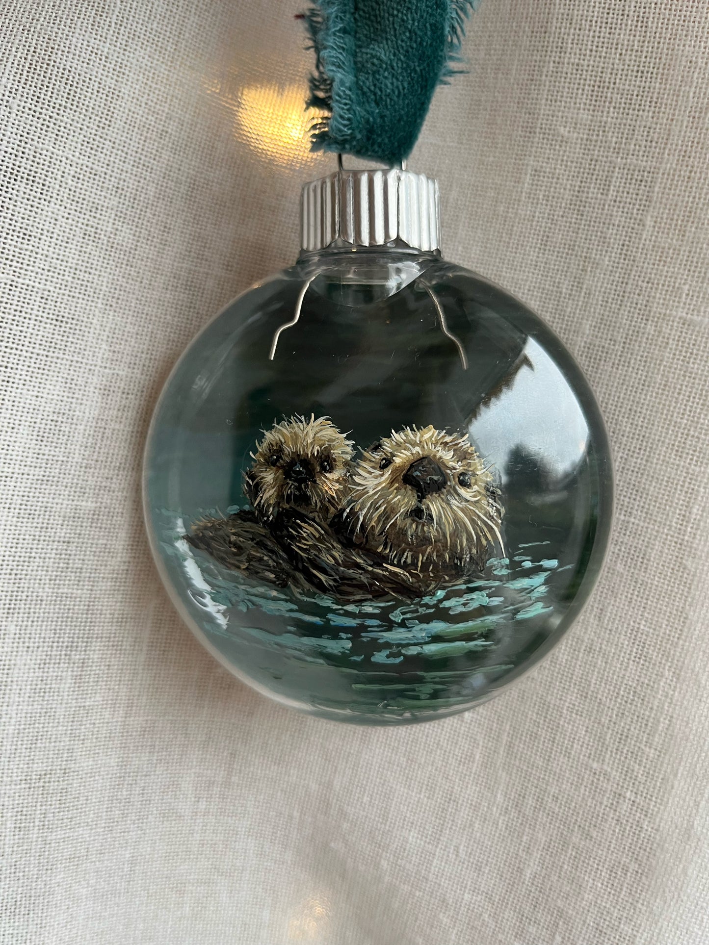 Mother and Baby Otter Ornament