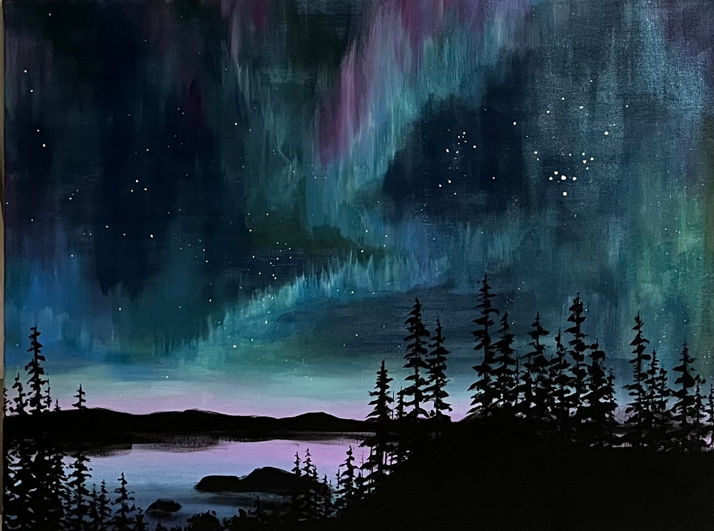 Aurora Borealis - Guided Paint Class 8/30